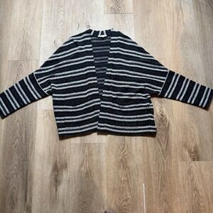Madewell Womens Sweater Size XS S‎ Black Striped Batwing Cardigan Top Shirt